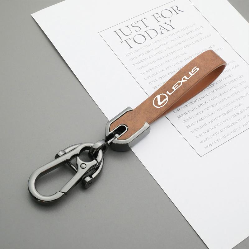 PEOB7 Car Stickers For Lexus RX330 RX300 SC300 NX UX IS200T RX200T NX300 LS400 RX270 New Genuine Leather Car Styling Emblem Keychain K
