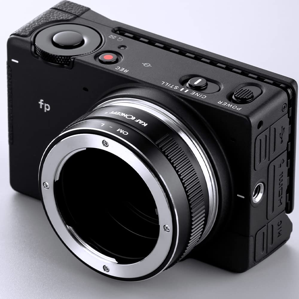 Адаптер крепления объектива CONCEPT для зеркальных объективов Olympus на камеры Leica с ручным фокусом K&F OM-L OM-Mount L-Mount,