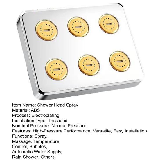 Душевая головка с высоким давлением, небольшая струя, низкое давление, гладкая поверхность, душевая головка