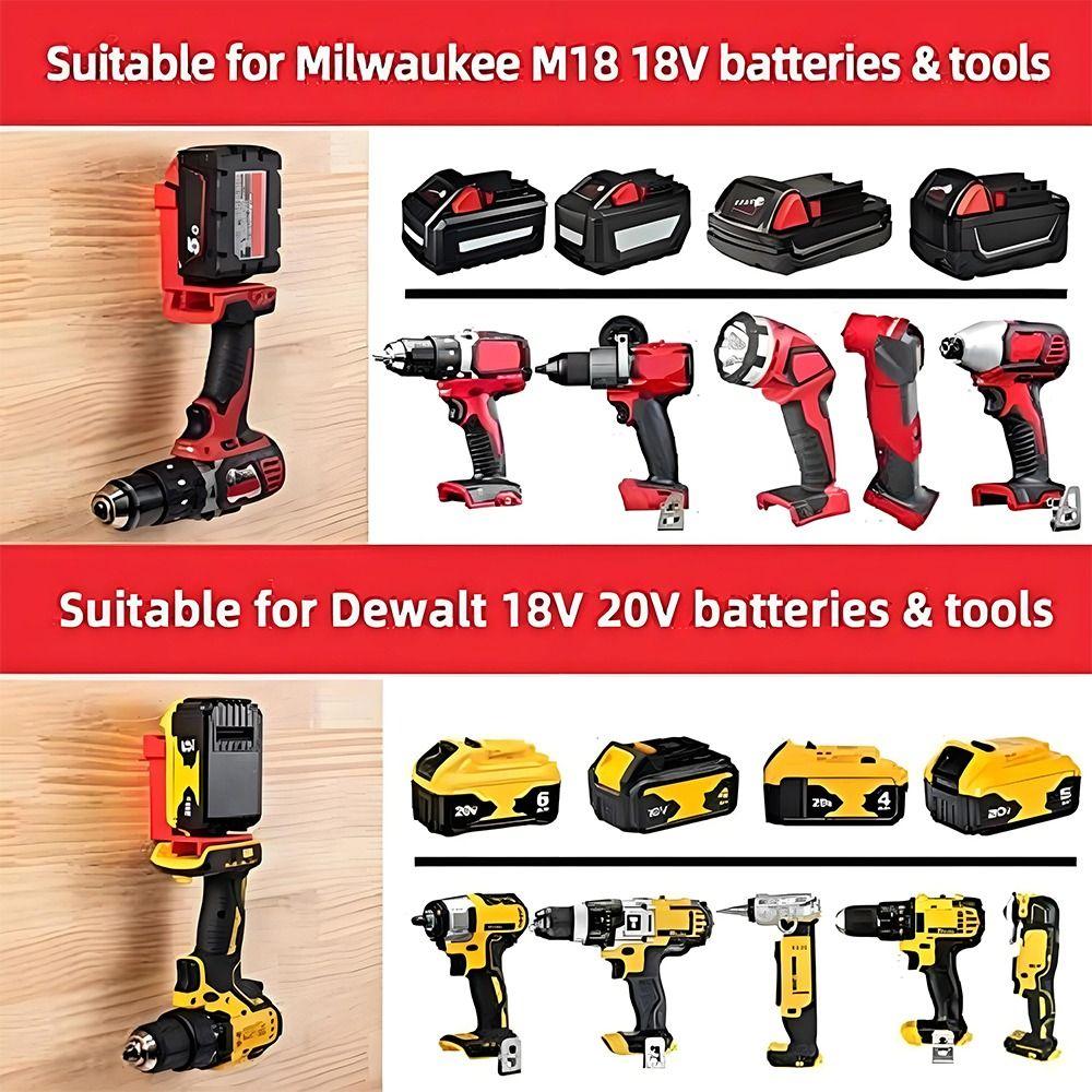 1/5PCS Mount Hanger Stand Power Tool Holders Dock Holder Battery Holder for Milwaukee M18 Battery