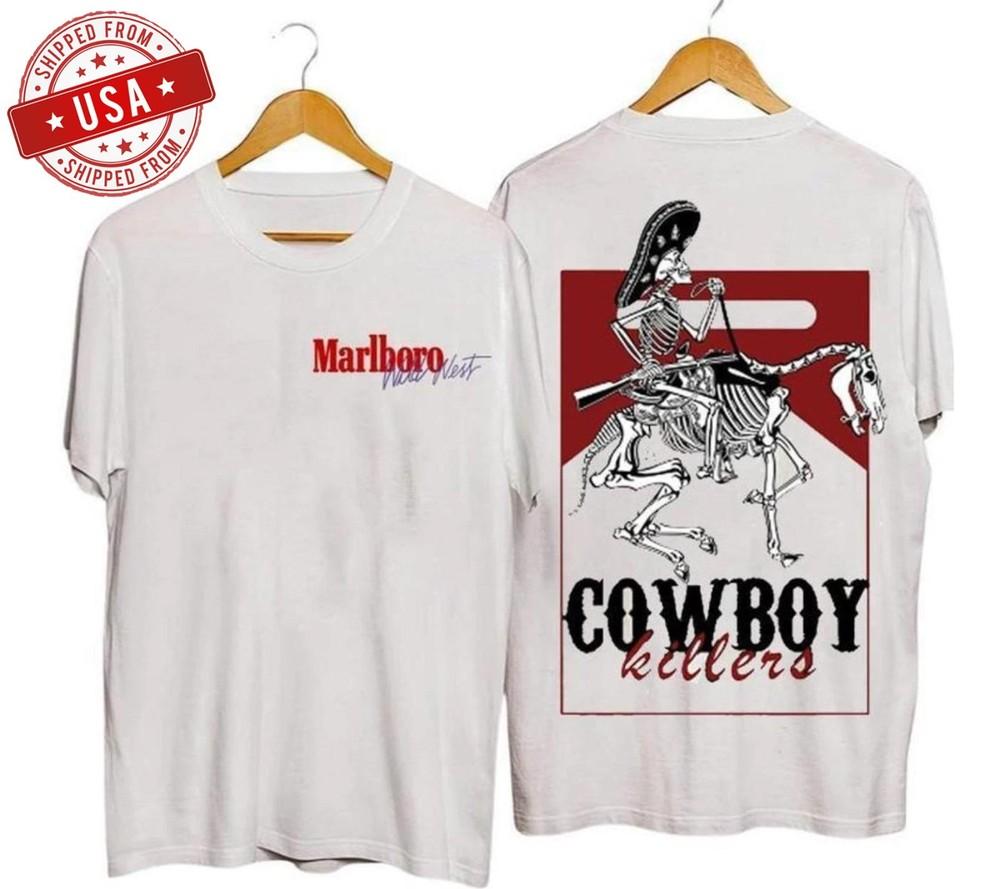 Винтажная разноцветная футболка Marlboro 1990-х годов, Ковбойская унисекс футболка Унисекс футболка