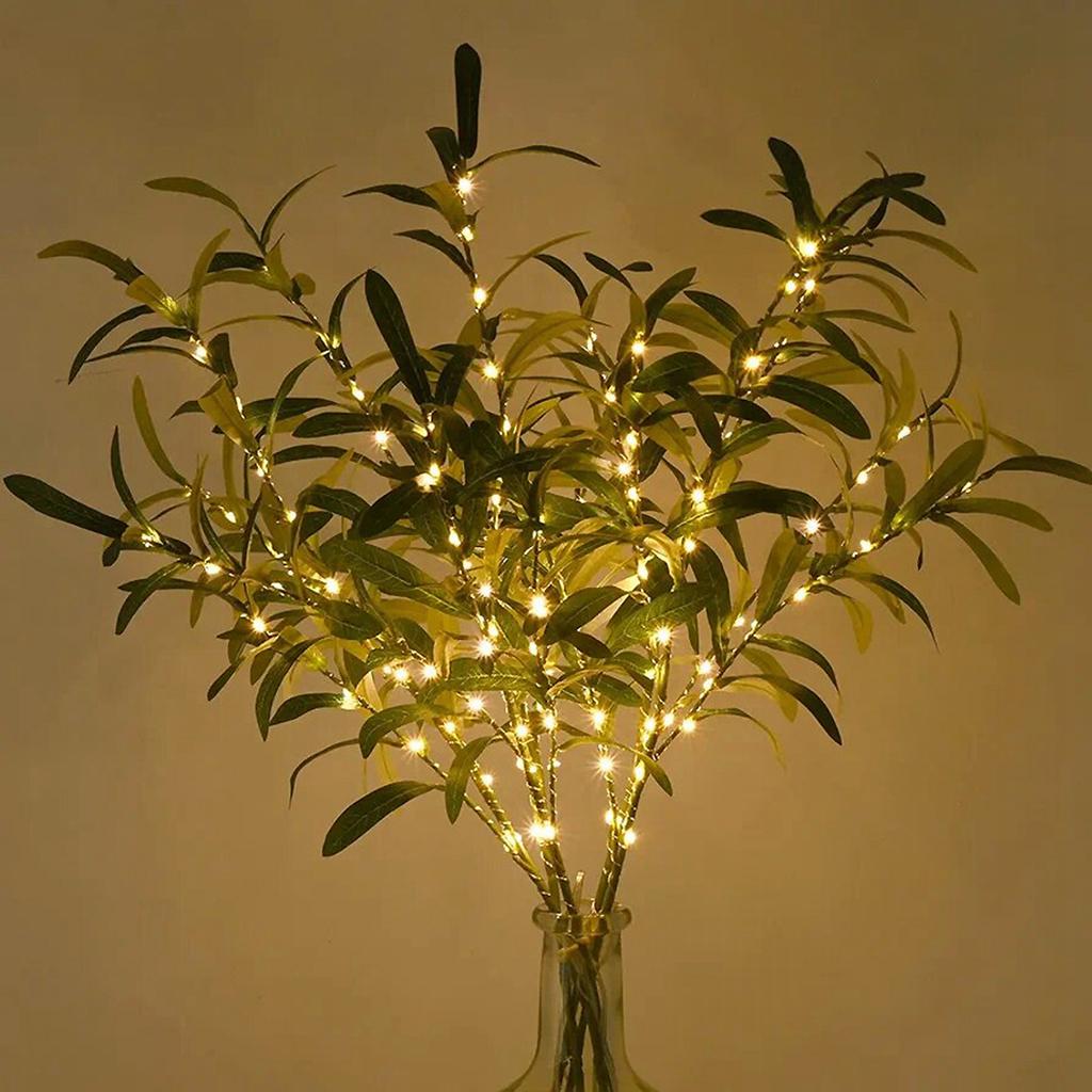 3in Leaf Decoration, Holiday Decoration With Light, Single Branch Cutting, Indoor Desktop Decoration