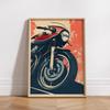 Винтажный постер Cafe Racer – Гранж Мотоциклетное Настенное Искусство Рустикальный Декор Гаража Смелый Принт Мотоцикла Ретро Подарок Байкеру Индустриальные Вайбы