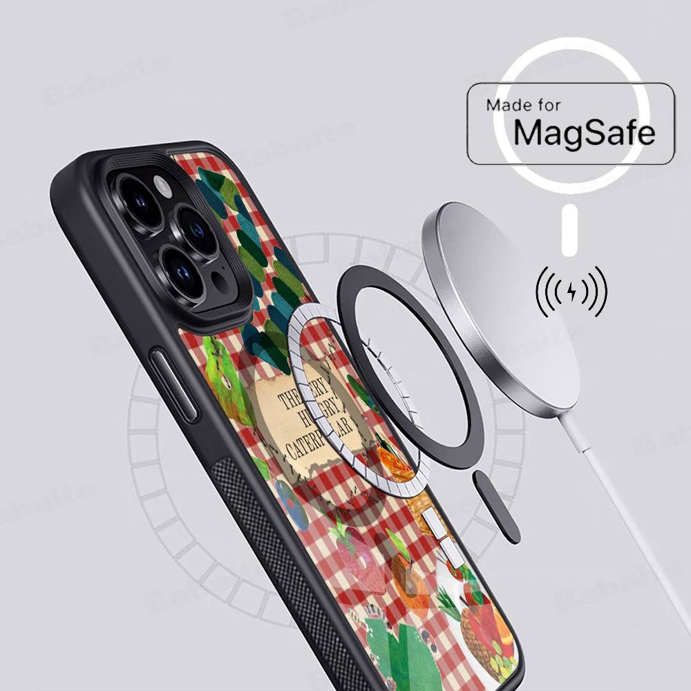 Очень голодная гусеница Для Магнитного Беспроводного Чехла Телефона Для IPhone 11 12 13 14 15 16 17 Pro Max Plus Чехол
