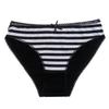 Women's Cotton Panties Sexy Soft Striped Underpants Solid Color Briefs Female Comfortable Stretch Lingerie M-XL 12 Pcs/set