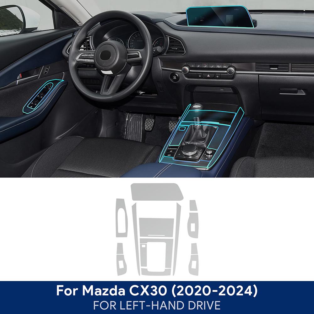 Для Mazda CX30 -2024 Внутренняя центральная консоль Панель переключения передач Навигационный экран Защитная пленка из ТПУ Антицарапина Ремонт LHD RHD