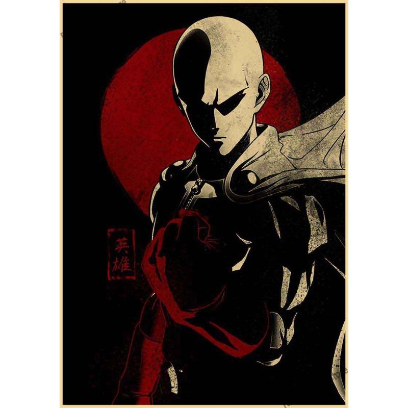 One Punch Man Posters Aesthetic Home Decor HD Print Pictures Living Room Bar Cafe Wall Art Painting Kraft Paper Anime Poster