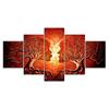 Abstract People Figures Woman Man Red Scene 5 Piece Five Panel Canvas Print Modern Wall Art Poster Home Decor Gift For Him Her
