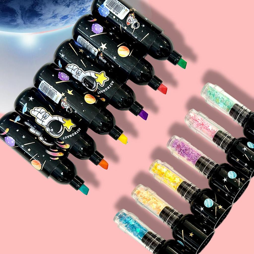 6 шт. Милая планета винная бутылка мини флуоресцентный маркер маркер ручка, инструмент для рисования и письма, офисный школьный сезон
