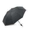 Grid Ain & Sun Umbrella Black Coating Parasol Anti 3 Folding Wind Resistant  Big Windproof Women Men 8Ribs