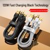 66W 3-in-1 Data Cable: Fast Charging 120W 6A for Apple, Huawei, and More