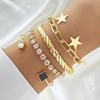 Women Star Love Heart Rhinestone Bracelet Set