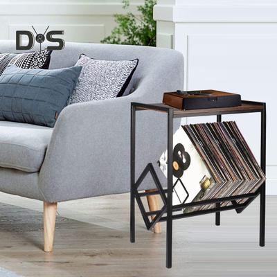 Двухслойная виниловая стойка для пластинок, текстура дерева, сверхмощная металлическая ножка, гостиная, спальня, офис, 80 альбомов, проигрыватель, проигрыватель, подставка для хранения