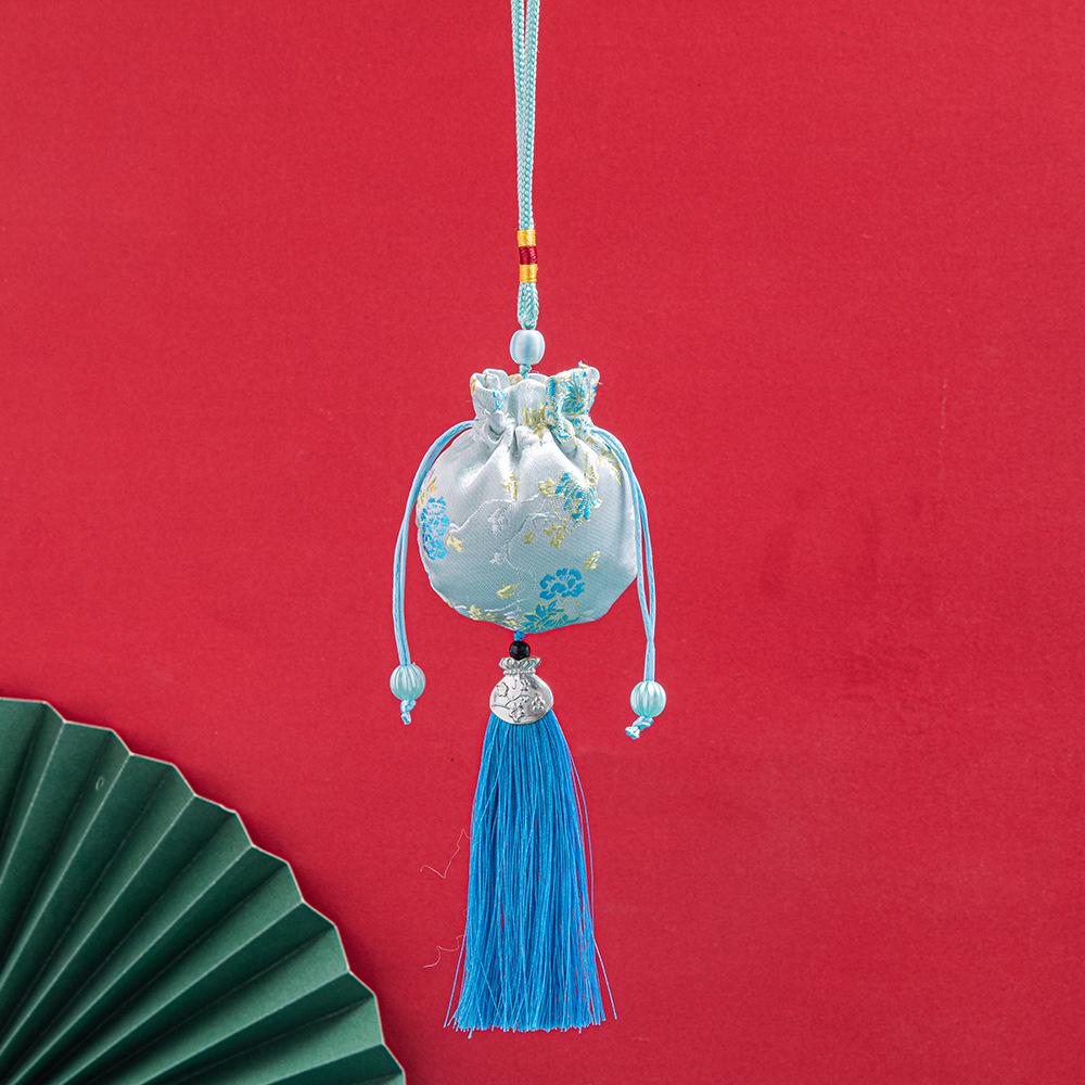 Dragon Boat Festival Brocade Sachet Bag - Portable Hanfu Purse with Ancient Style Pendant