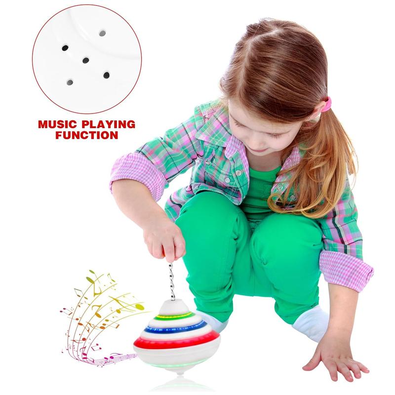 Игрушка волчок со светодиодной подсветкой и музыкой, пег-топ, ручной спиннер, гироскоп, флэш-игрушка, подарок на день рождения, Хэллоуин, Рождество для детей