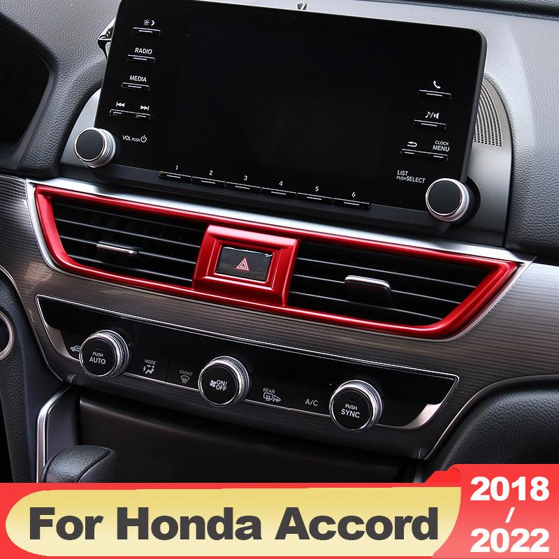 Для Honda Accord X 10th 2018 2022 центральная консоль кондиционер кнопка переключения переменного тока крышка панели отделка ABS углеродное волокно