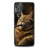 Модный Чехол для Телефона с Рисунком Котенка с Сигаретой для Samsung Galaxy A55 A35 A17 A07 A15 A13 A25 A51 A72 A73 A32 A52 A52S A41 Мягкий ТПУ