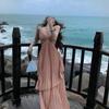 Женское облегающее платье-майка в стиле French Chic с асимметричными вырезами, стройнящее - Идеально для фото на пляжном отдыхе в Санье
