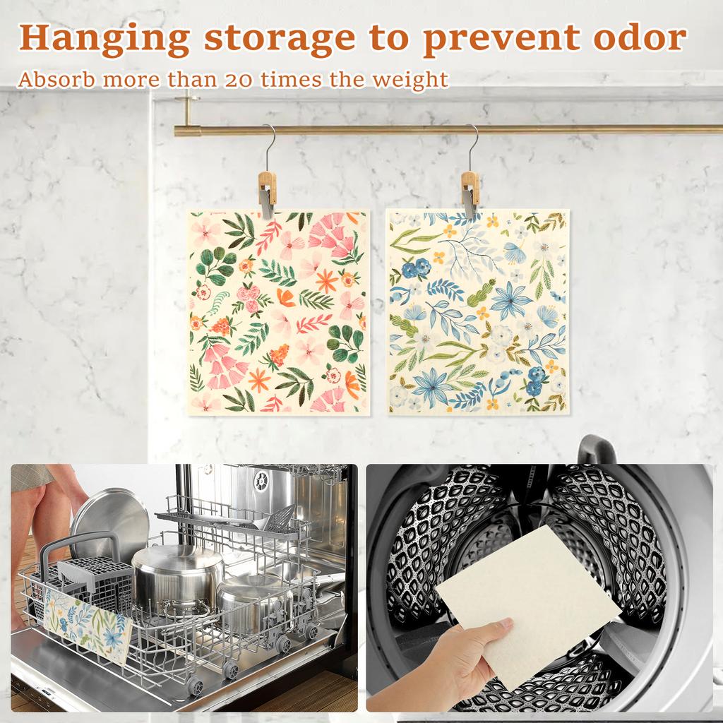5/15PCS Kitchen Dish Towels Absorbent Swedish Dishcloths Oil-Free Cleaning Cloths for Washing Dishes Cleaning Kitchen Dish Rags