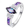 1Pc Stunning Colorful Oval Zirconia Ring European and American Popular Fashion Jewelry