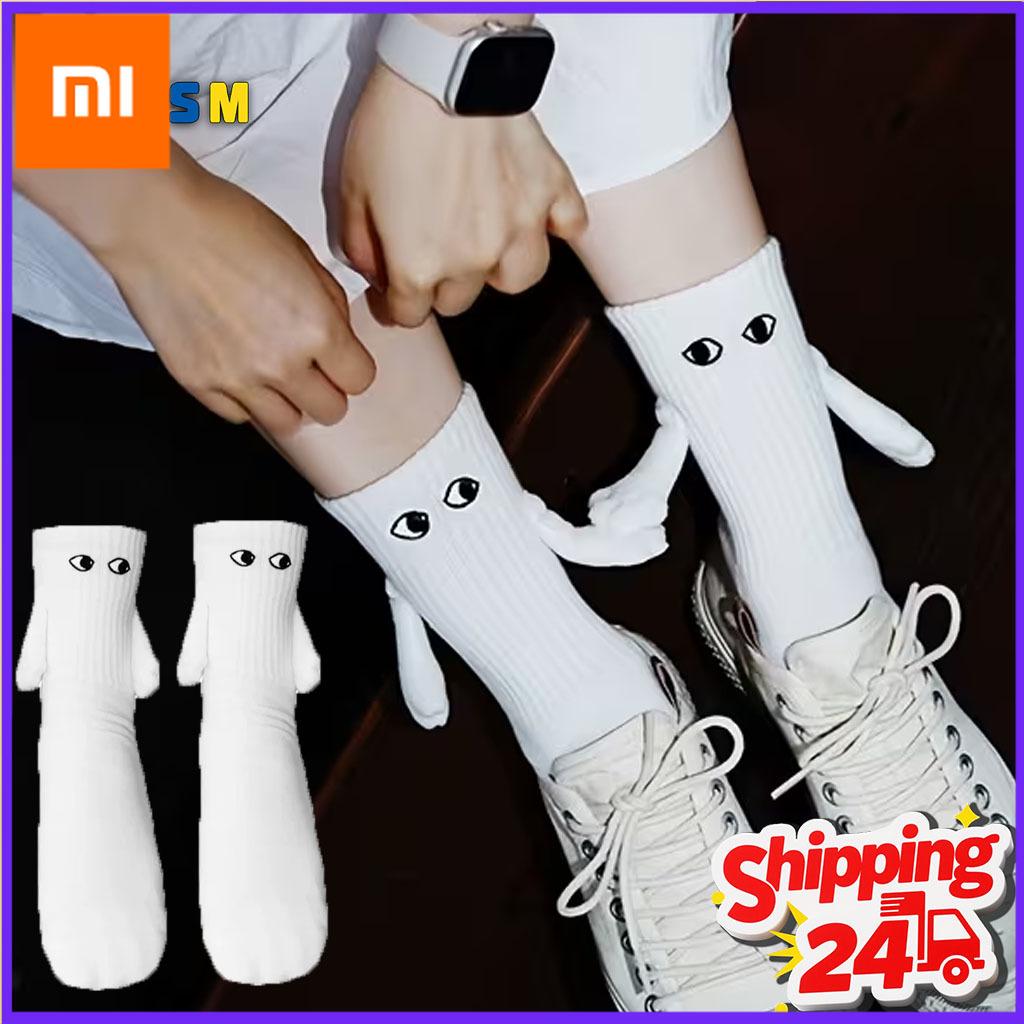 Xiaomi 1-20 пар Магнитные Носки для Держания Рук Смешные 3D Глаза Свободные Средней Длины Теплые Зимние Осенние Штабелируемые Новинка Подарок для Пары