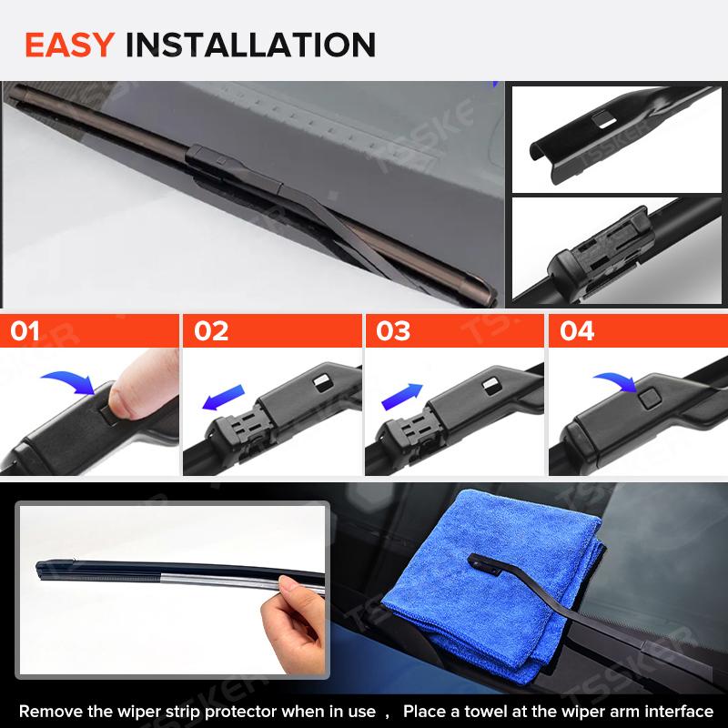 Wiper Front & Rear Wiper Blades Set For VW Tiguan MK2 2017 2018 2019 2020 2021 2022 2023Windshield Windscreen Window 26"+21"+14"