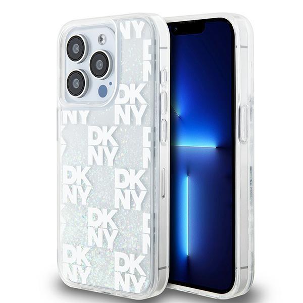 DKNY DKHCP15LLCPEPT iPhone 15 Pro6.1" white/white hardcase Liquid Glitter Multilogo