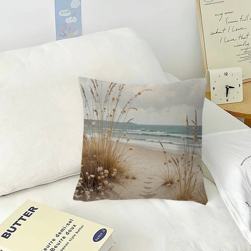 Serene Seaside Scenes Personalized picture text home decorative pillows Household Gifts xcm