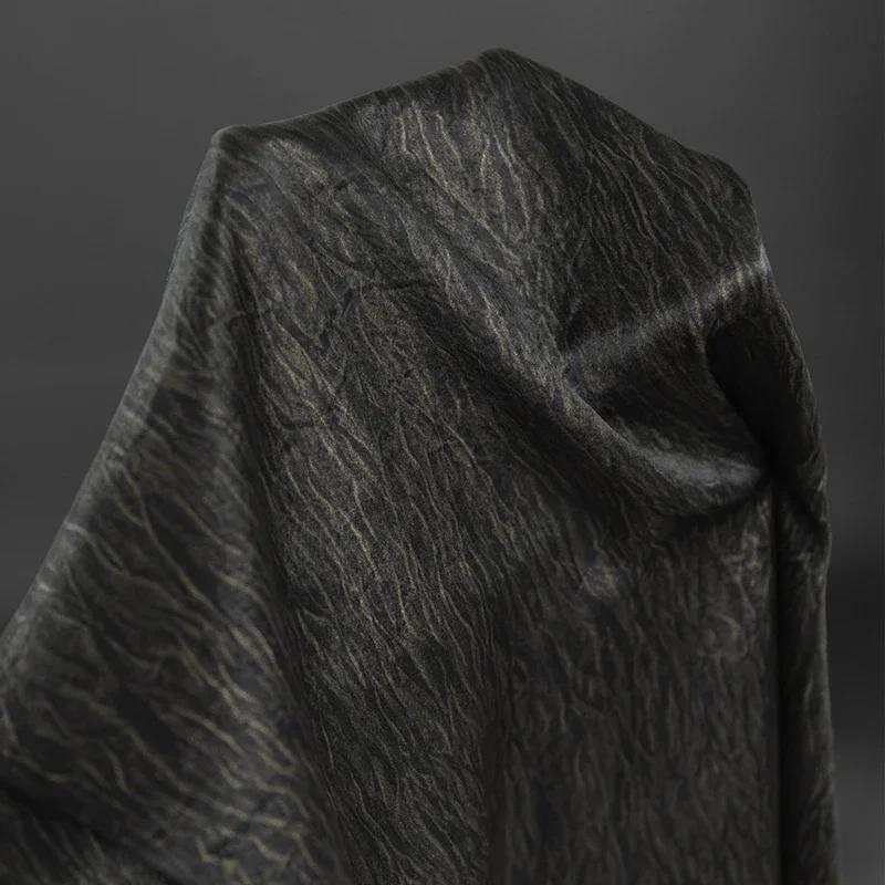 50x145 см ацетатная морщинистая ткань темно-зеленая плиссированная ткань чонсам платье-комбинация дизайнерская одежда своими руками шитье оптовая продажа тканей