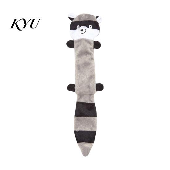 Portable Dog Toys for Travel Crinkle Animal Toy, Plush Squeaky Chew Fox Raccoon Safe Dogs Squirrel Puppy Teething Toy Small Medium And Large