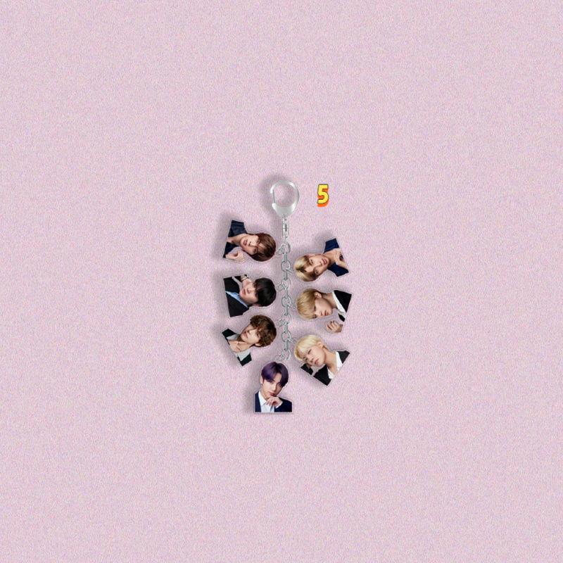 BTS Брелок с несколькими подвесками, Брелок-цепочка с фото/мультяшной фигуркой участника Bangtan Boys, Брелок-подвеска для сумки фанатов K-pop ARMY
