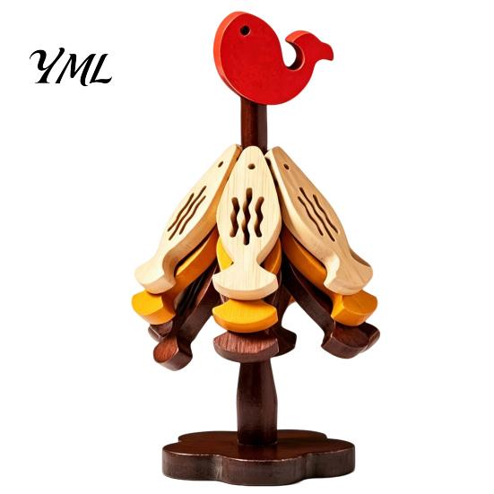 Wooden Trivet for Hot Pots Bamboo Trivets with Storage Rack, Heat Resistant Kitchen Set Pads, Decorative Coaster Dining Table Countertop Protection