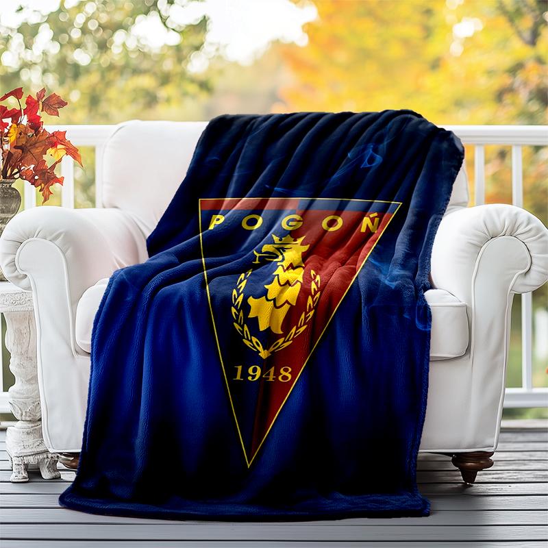 MKS Pogoń Szczecin Flannel Blanket Soft All-Season Throw, Design for Camping, Car Travel, Hiking Sofa, Bed, Office Perfect Gift for Parties