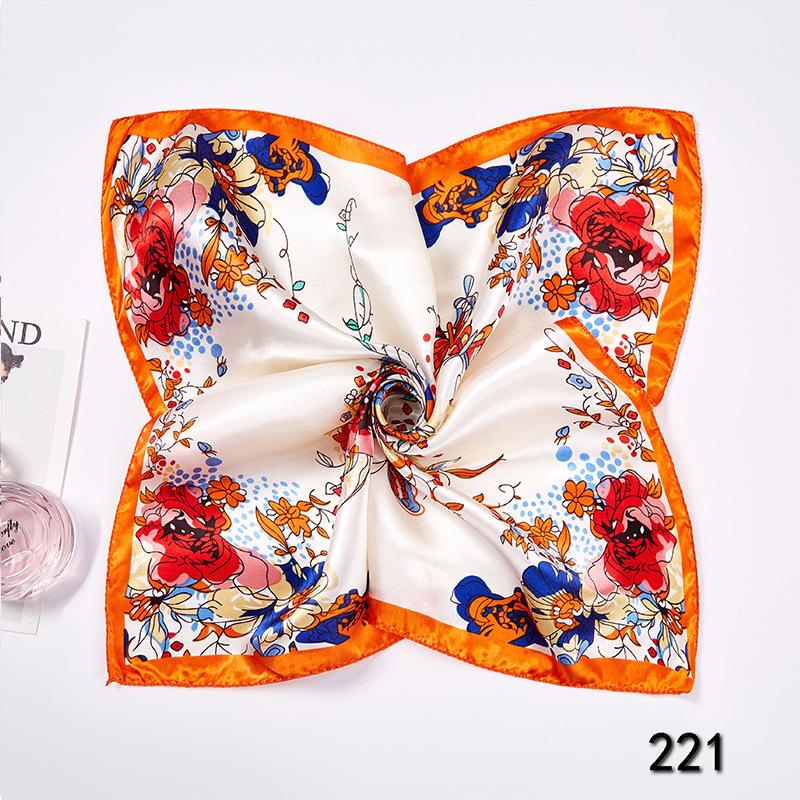 50cm Small Square Scarf Butterfly Floral Small Neck Scarf Bag Accessories Square Scarf