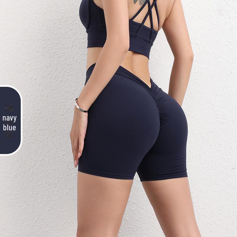 Женские штаны для йоги Cross-Border V: Подтягивающие бедра, сексуальные, телесного цвета спортивные капри с бесшовными персиковыми бедрами.