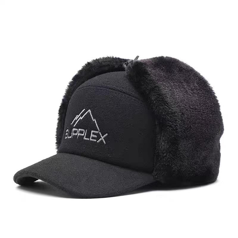 Warm Hat For Men Cold And Windproof With Thick Fleece Winter Dad Ear Protection Baseball Cap Middle-Aged And Elderly Duckbill Cap