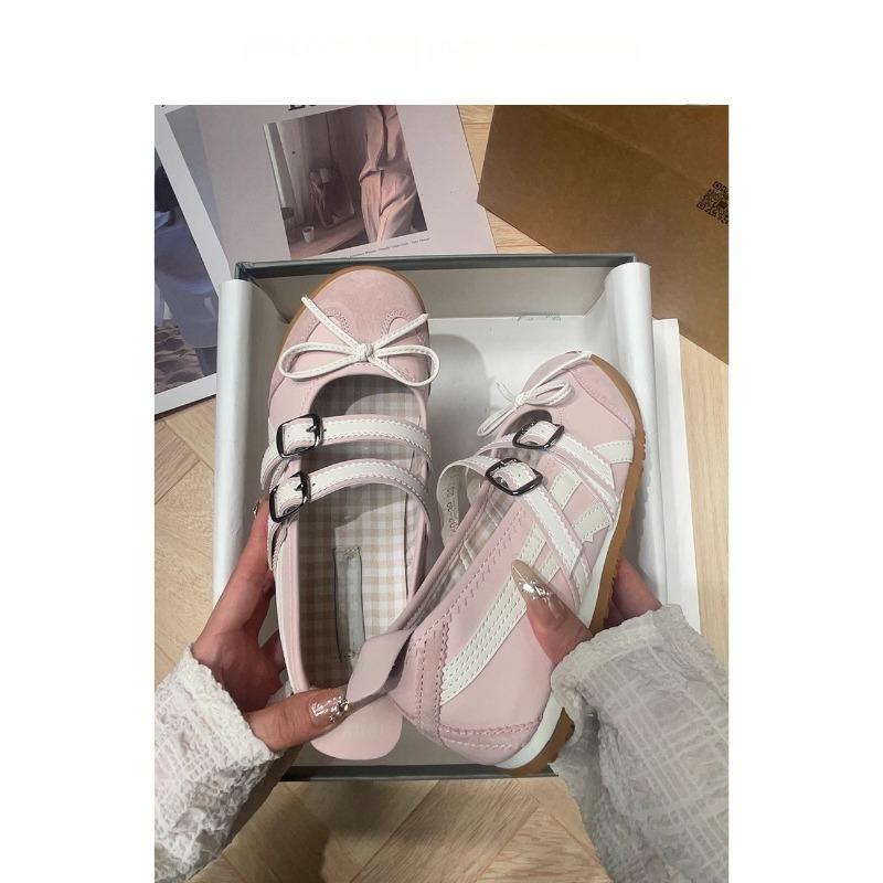 Cowhide Version~ Retro Mary Jane Single Shoes Women's Spring New Soft-soled Comfortable Ballet Flats Tide