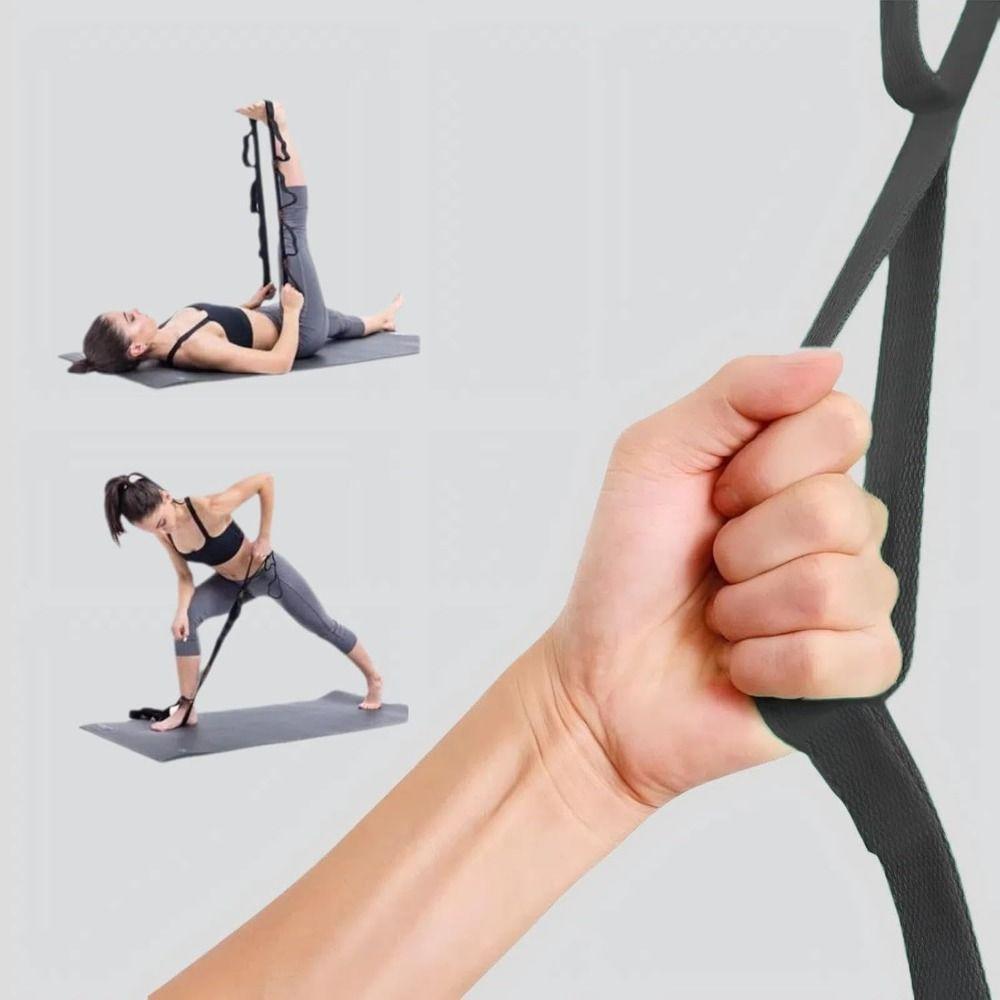 10 Loops Yoga Stretch Band Adjustable Yoga Resistance Band Stretch Out Strap with Loops Pilates