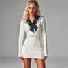 White Striped Sailor Fake Collar Cape Bow Tie Retro Blouse False Collars  Clothes Decoration