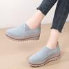 Нескользящие женские туфли на платформе, модные клиновидные туфли из коровьей замши, лоферы слипоны, повседневная обувь для ходьбы
