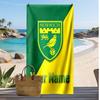 Norwich City Personalized Printed Beach Towel Soccer Logo Support Custom Name Text Absorbent Towel For Sport Travel Special Gift