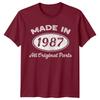 Made In 1987 Unisexs T Shirt 39th Birthday Gift All Original Parts