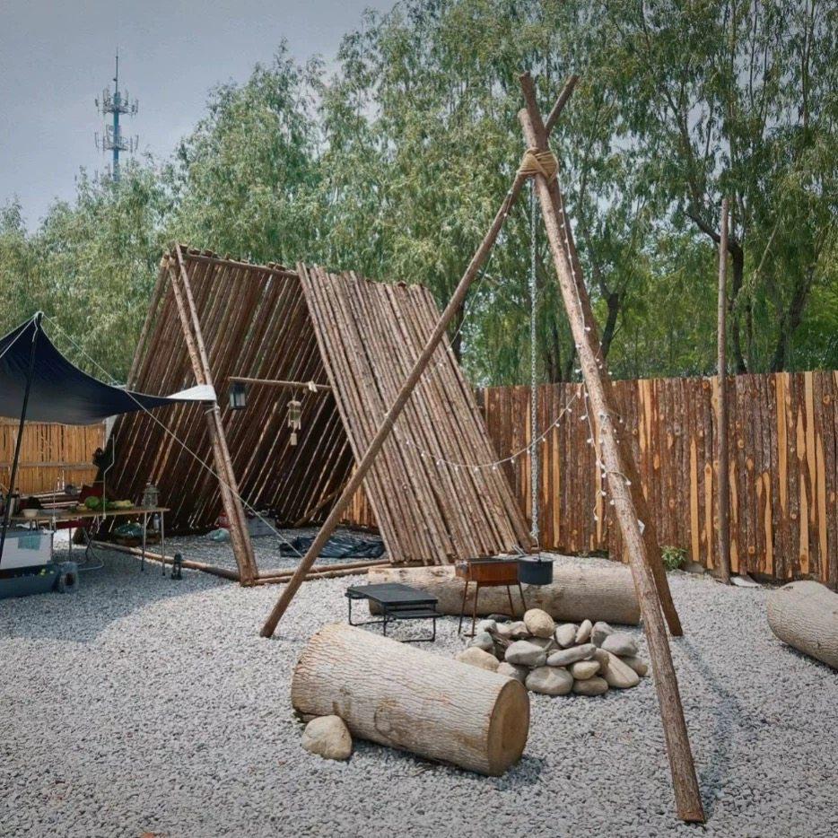 Деревянный тренога-стойка для кемпинга для котелков и костровых вечеринок