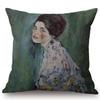 Cute Cartoon Decorative Gustav Klimt Oil Painting Throw Pillow Cover Vintage Home Decor Office Car Sofa Love Chair Cushion Cover