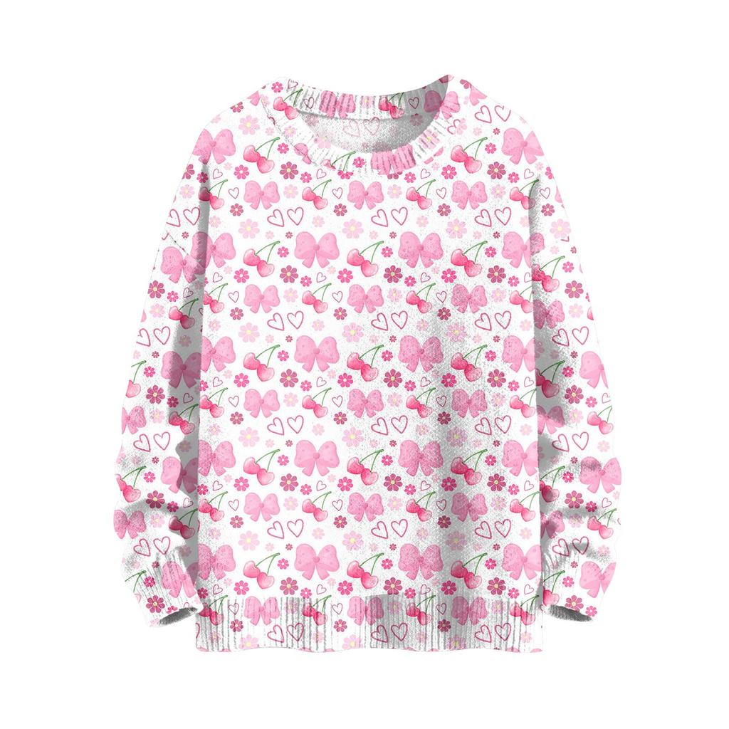 Счастливые толстовки для женщин вязаный свитер симпатичная рубашка осенний круглый вырез пуловер топы