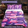 Personalized 3Pcs Bedding SetKirby Custom Text Duvet Cover Pillowcase Set Bedroom Gift