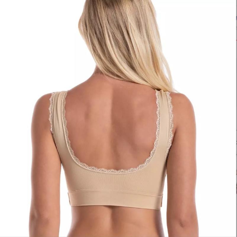 Women Brassiere Large Size Comfortable Seamless Underwear Wireless Brassiere Gathered Push Up Bralette Front Buckle Cross Back Bra Womens Lingerie