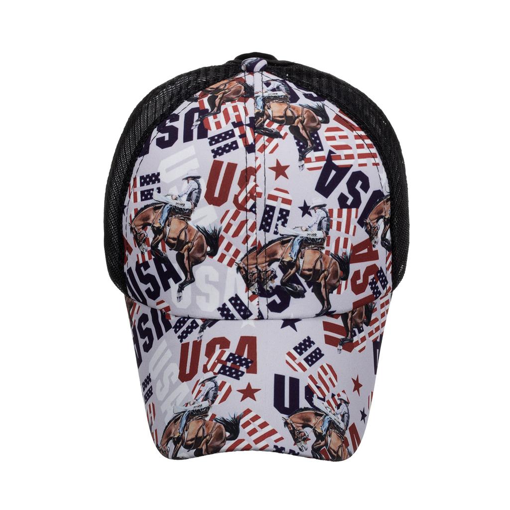 New USA Cross Mesh Cap Baseball Cap Women's Visor