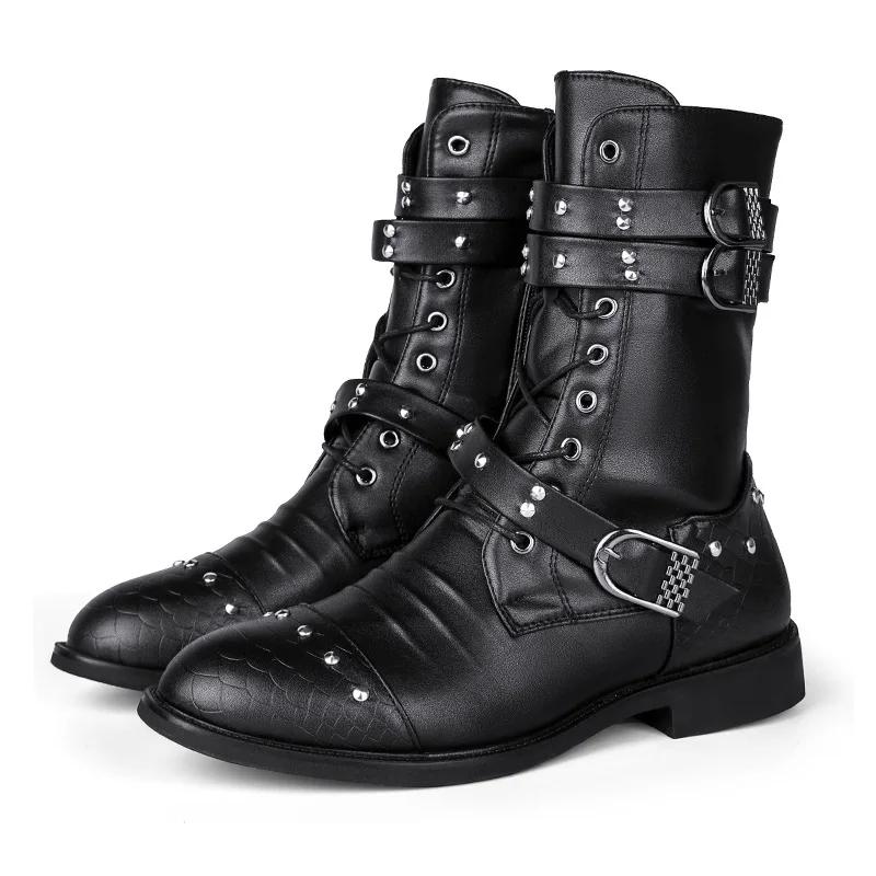 New Mid Barrel Boots Honorary Boots Motorcycle Men's Performance Boots Motorcycle Shoes Botas Moto Shoes
