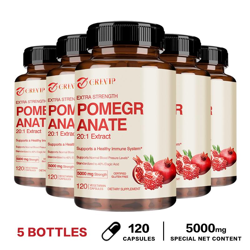 GREVIP Premium Pomegranate Extract Capsules: Immune Support, Easily Absorbed, Suitable for Both Men and Women
